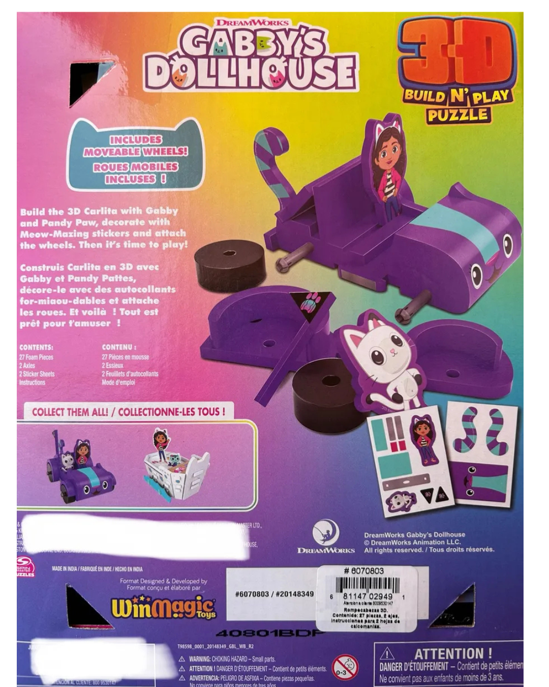 Rompecabezas 3D morado de Gabby´s DollsHouse