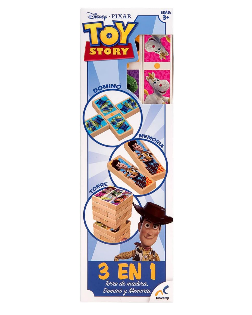Juego de Mesa Toy Story 3 en 1 – Memoria, Dominó y Torre