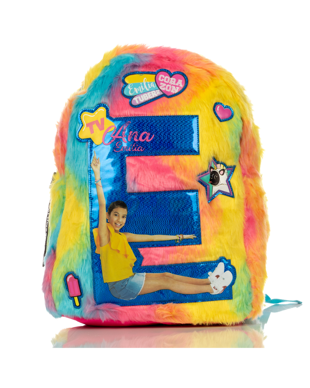 Mochila María Emilia de peluche multicolor