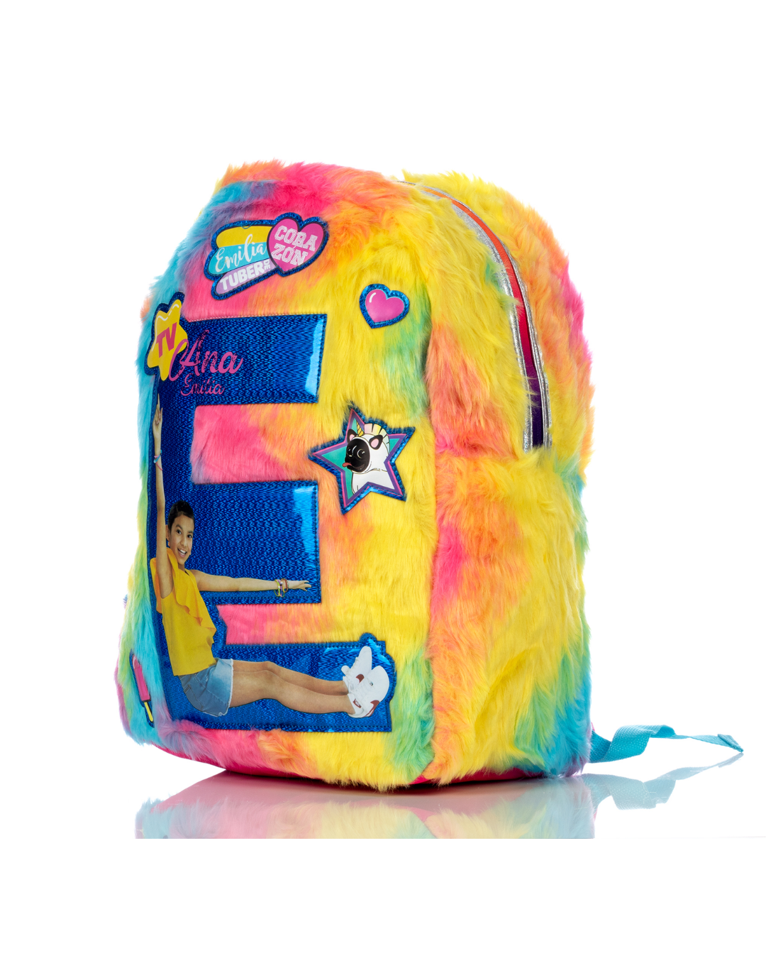Mochila María Emilia de peluche multicolor