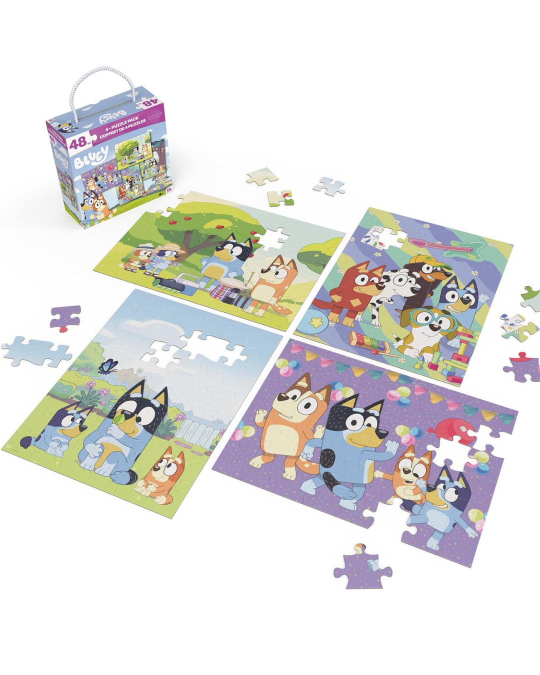 Rompecabezas Bluey – 48 piezas (4 modelos diferentes)