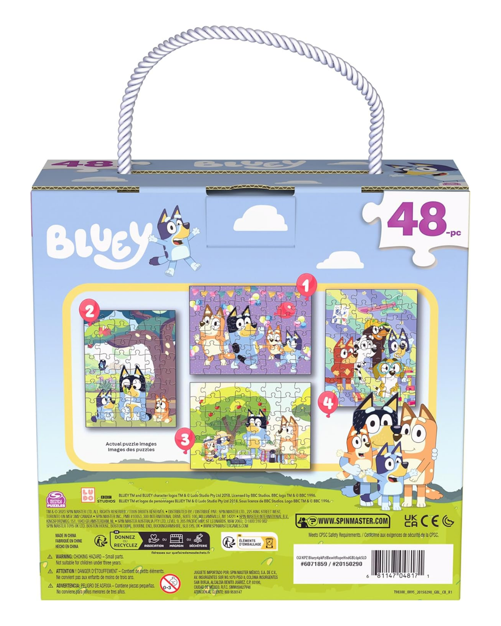 Rompecabezas Bluey – 48 piezas (4 modelos diferentes)