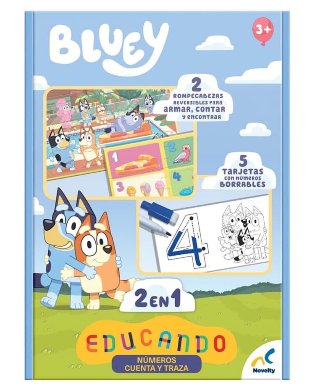 Juego de Mesa Bluey Educando 2 en 1
