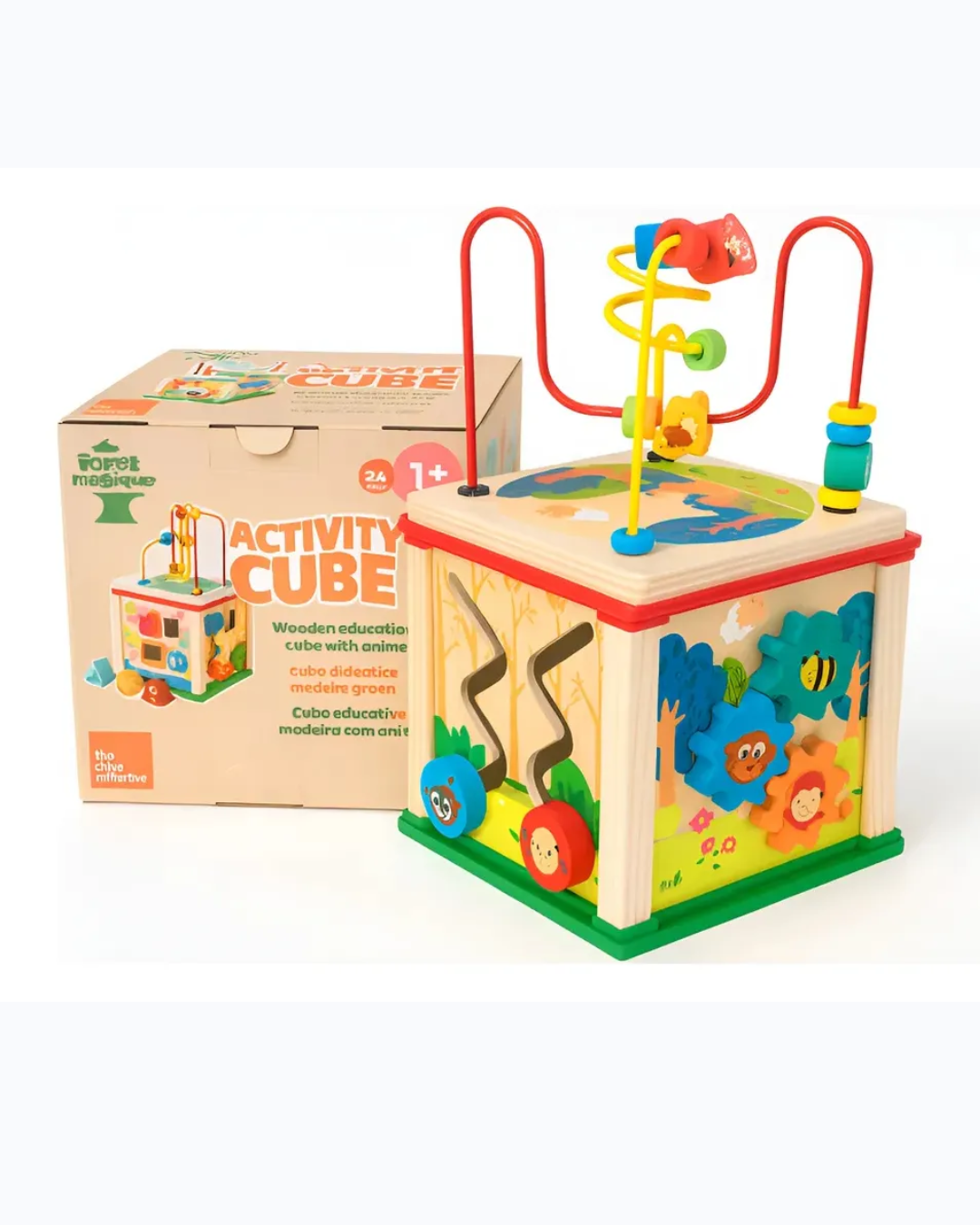 Cubo didáctico de madera